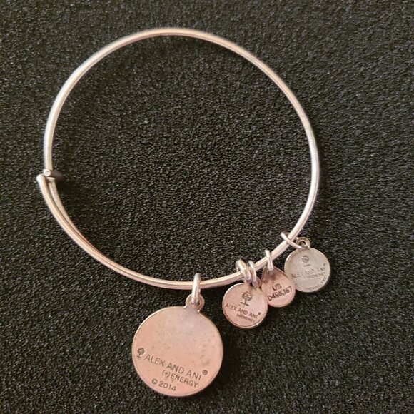 Alex and Ani Like a Mother to Me Silver Charm Bracelet Bangle - Picture 2 of 3